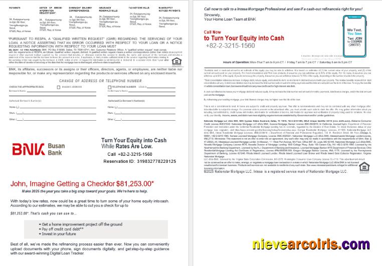 South Korea BNK bank mortgage statement 3-4
